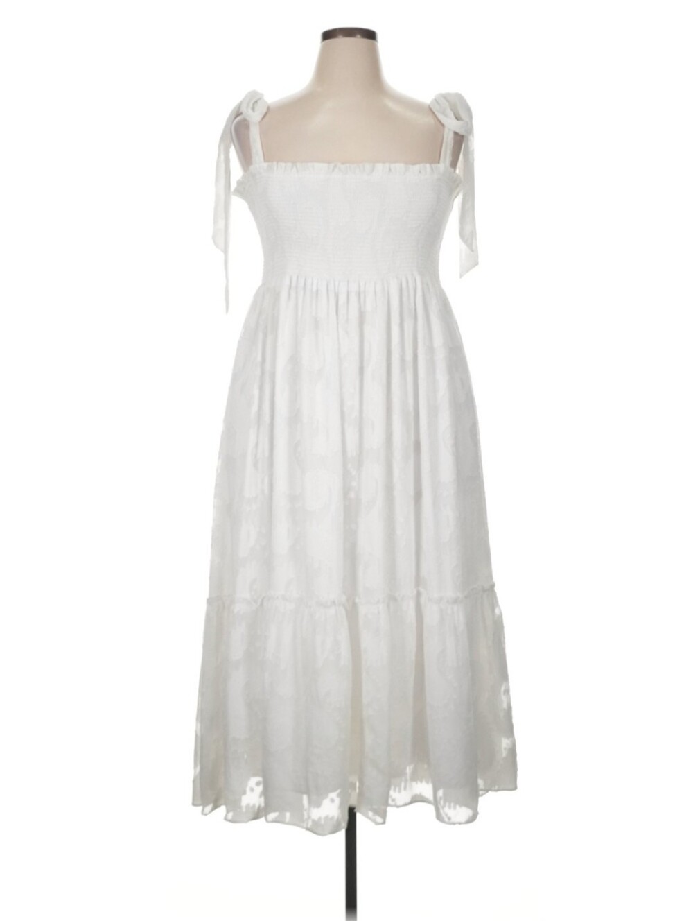 Lilly Pulitzer White Tie-Shoulder Maxi Dress XL